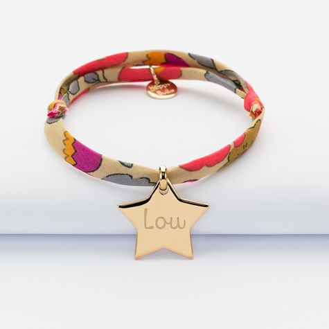 BRACELET TISSUS ET ETOILE PERSONNALISABLE