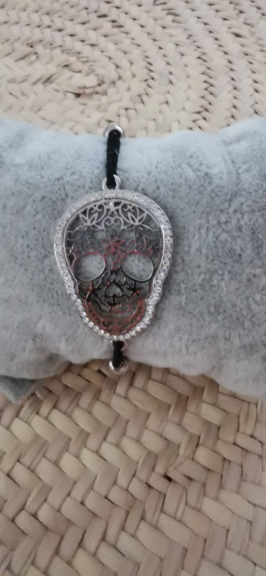 BRACELET TETE DE MORT STRASS