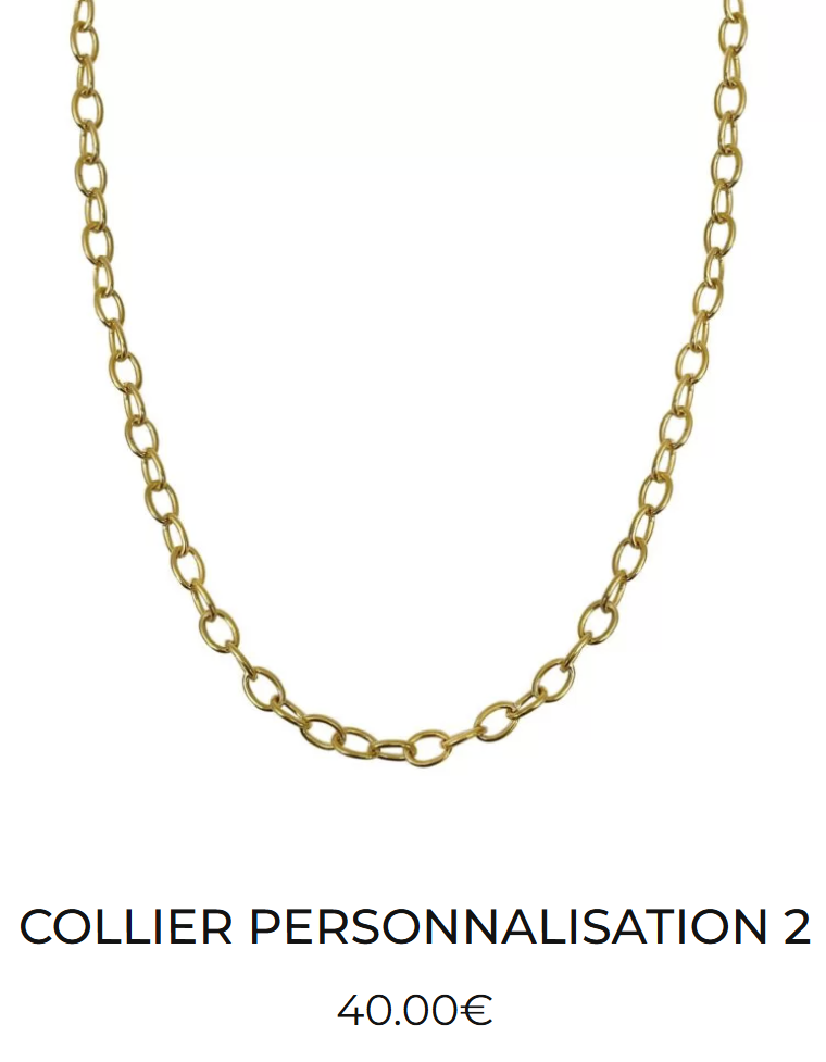 Collier chaîne personnalisable numéro 2