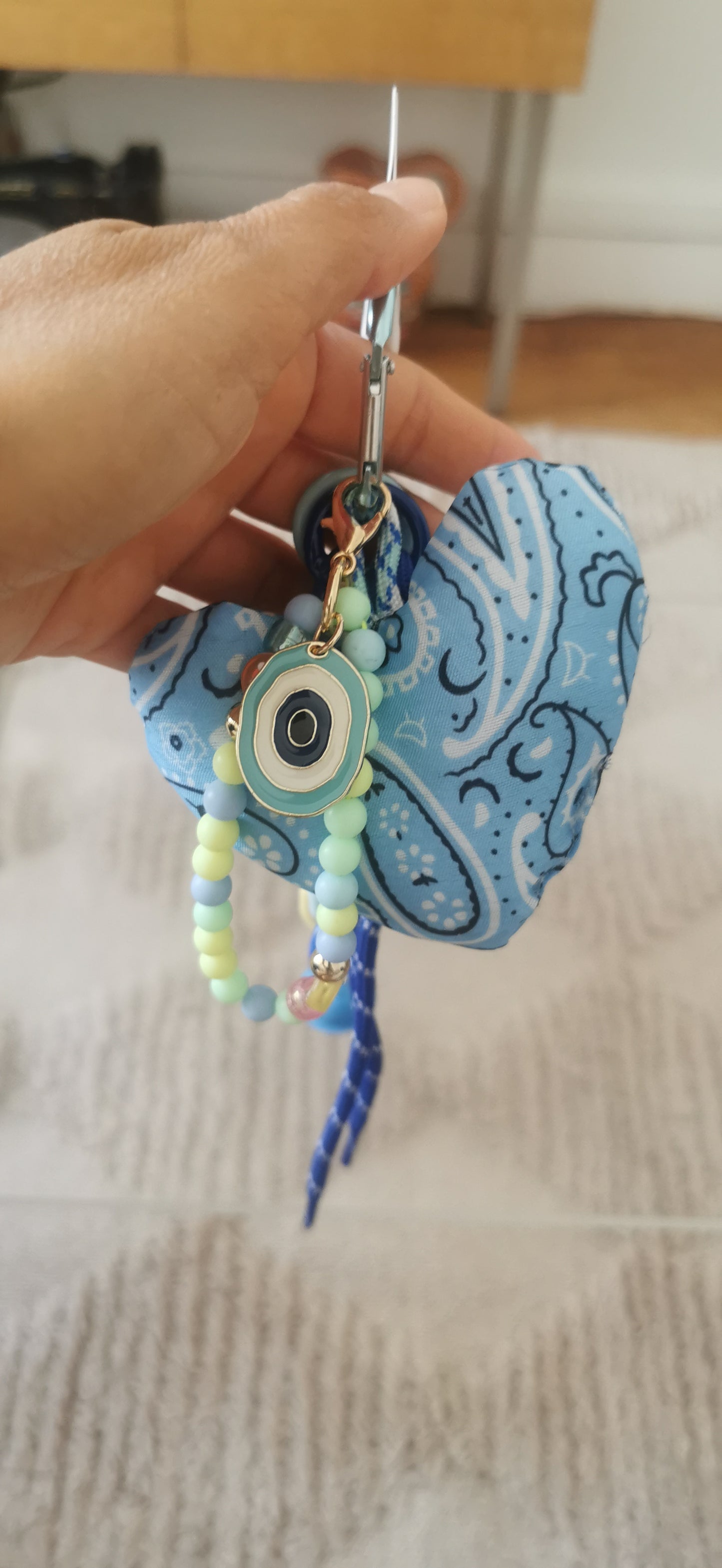 Bijoux de sacs cœur bandana