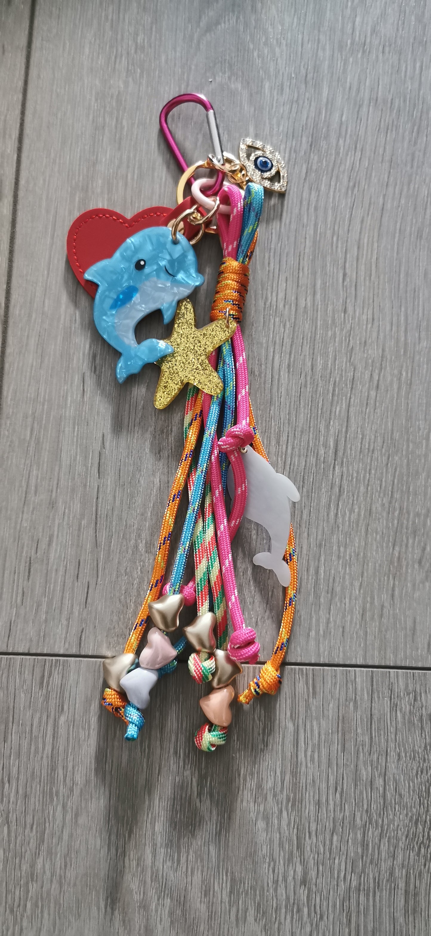 Bag charms dauphins et coeur