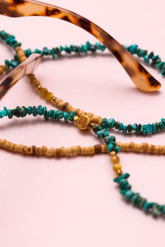CHAINE DE LUNETTES PERLES AFRICA