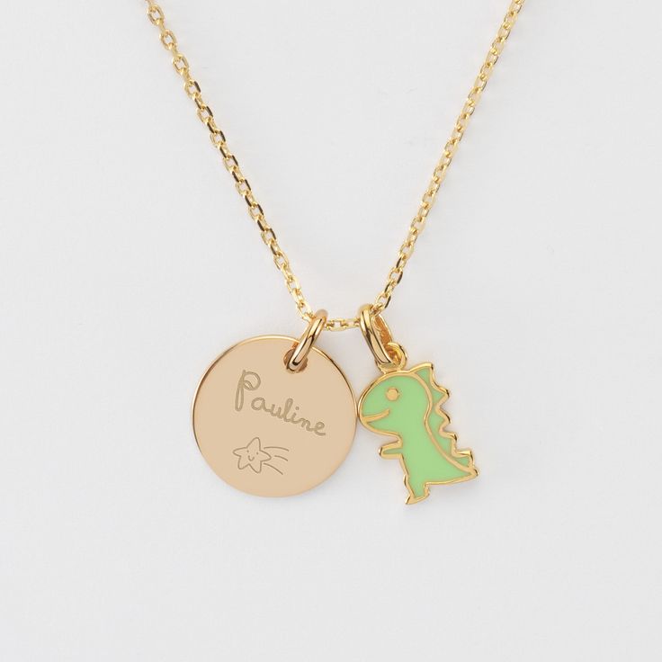 COLLIER MEDAILLON PERSONNALISABLE ET DINAUSORE