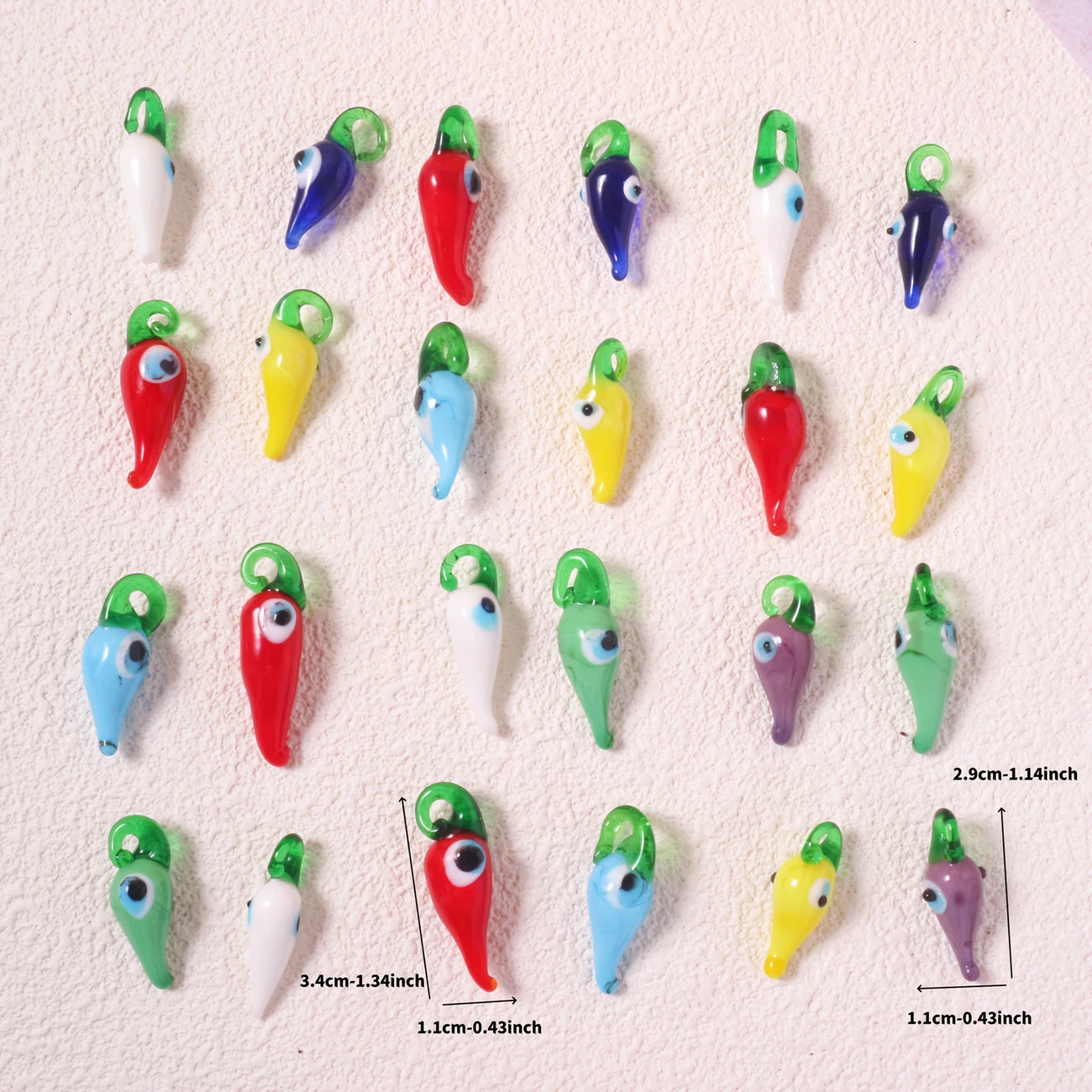PIMENTS EYES EN  VERRE SOUFFLE