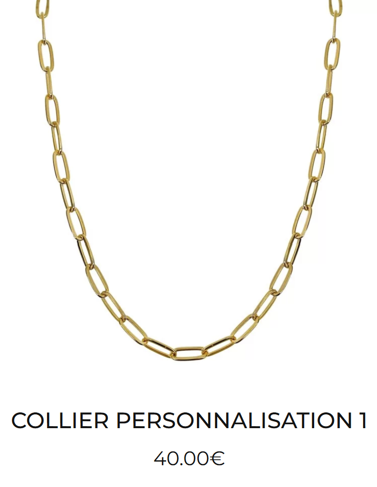 Collier chaîne personnalisable numéro 1