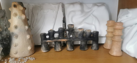 CHANDELIER 7 TROUS "MENORAH" NOIR