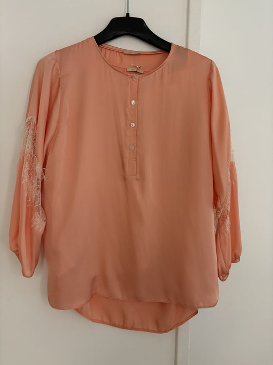 CHEMISIER SOIE ET DENTELLE