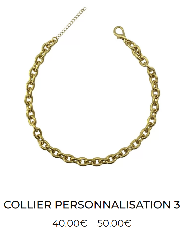 Collier chaine personnalisable numéro 3