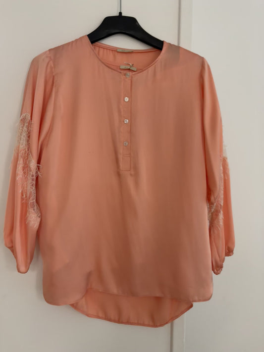 CHEMISIER SOIE ET DENTELLE