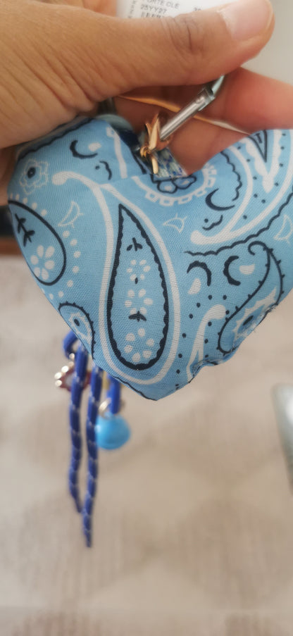 Bijoux de sacs cœur bandana